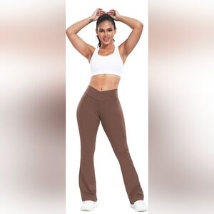 Heyshape Snatched V-line Flare Pants Brown XL NWT